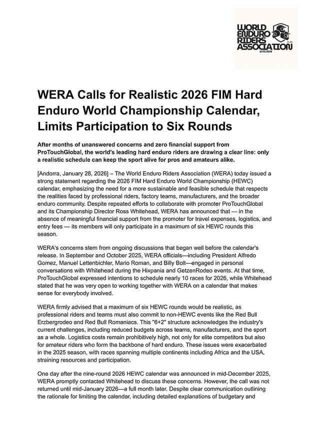 wera statement and hewc 2026 1 2